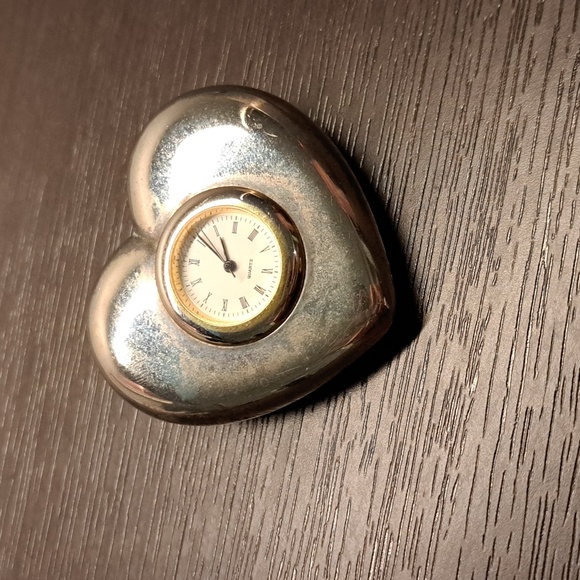 Other - heart-shaped quartz desk clock that also functions as a paperweight